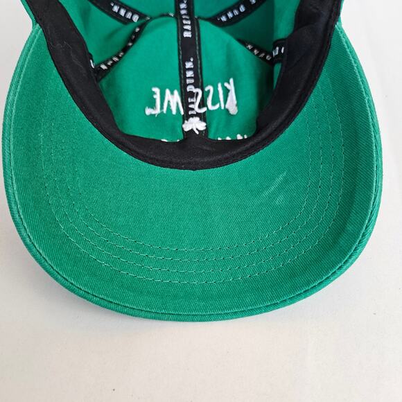 Rae Dunn "Kiss Me, I'm Irish" Green Cotton Baseball Cap Hat With Clover - Picture 7 of 9